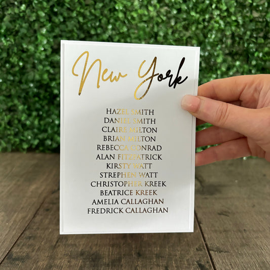 EVA - Table Plan Foiled Cards