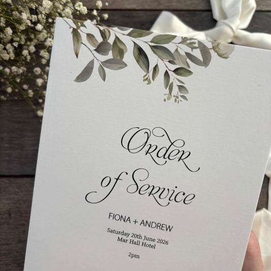 Order of Service Booklet / Style Fiona