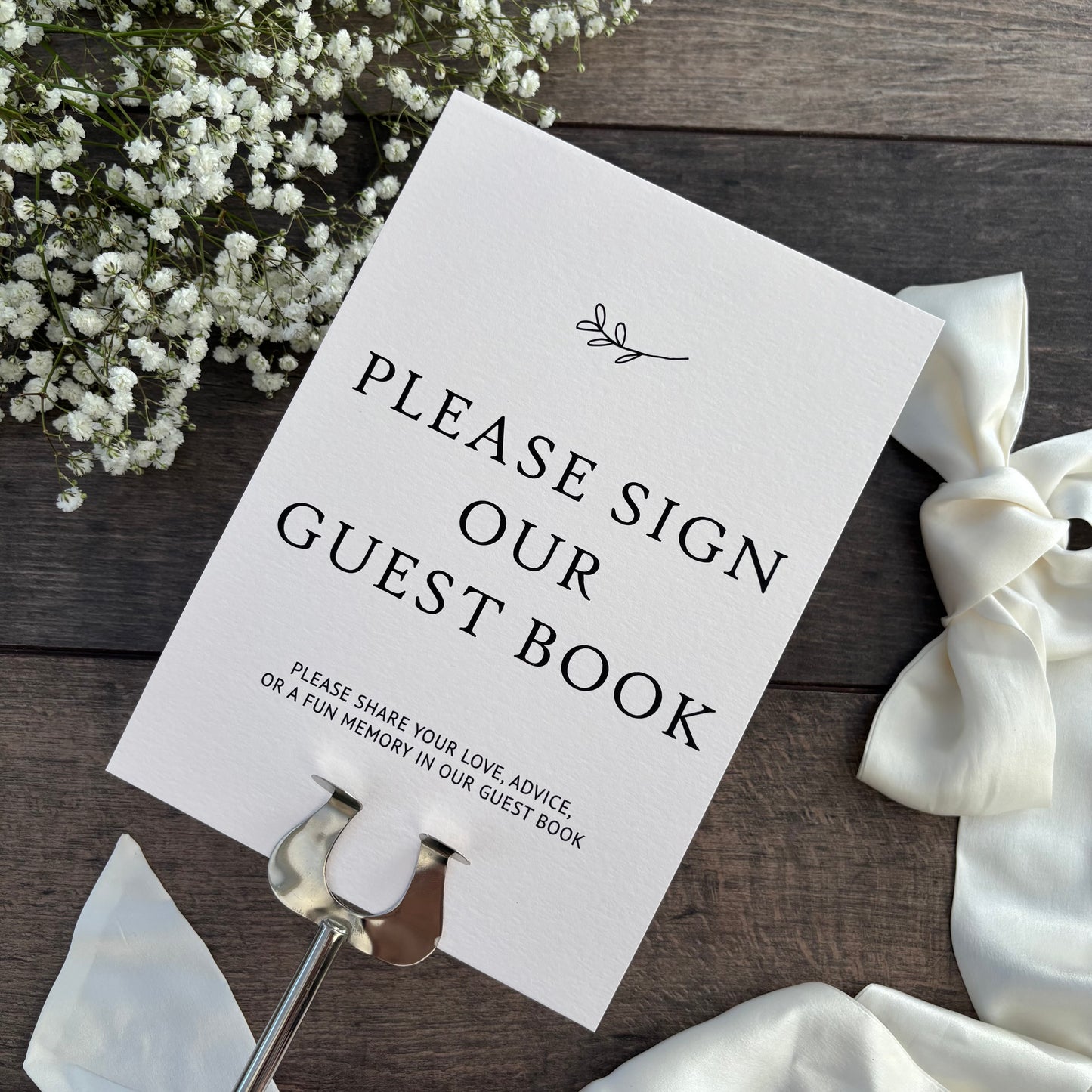 Please Sign Our Guest Book Wedding Printed Sign / Style Grace