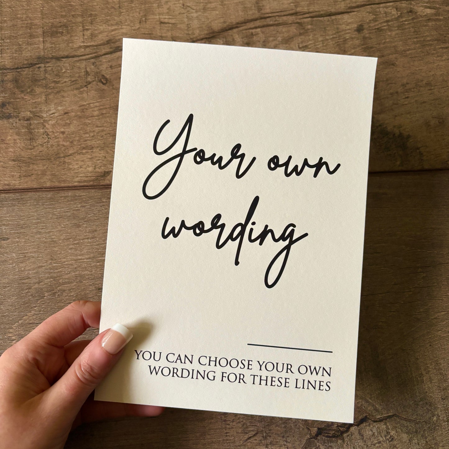 EVA - In your own wording personalised printed sign