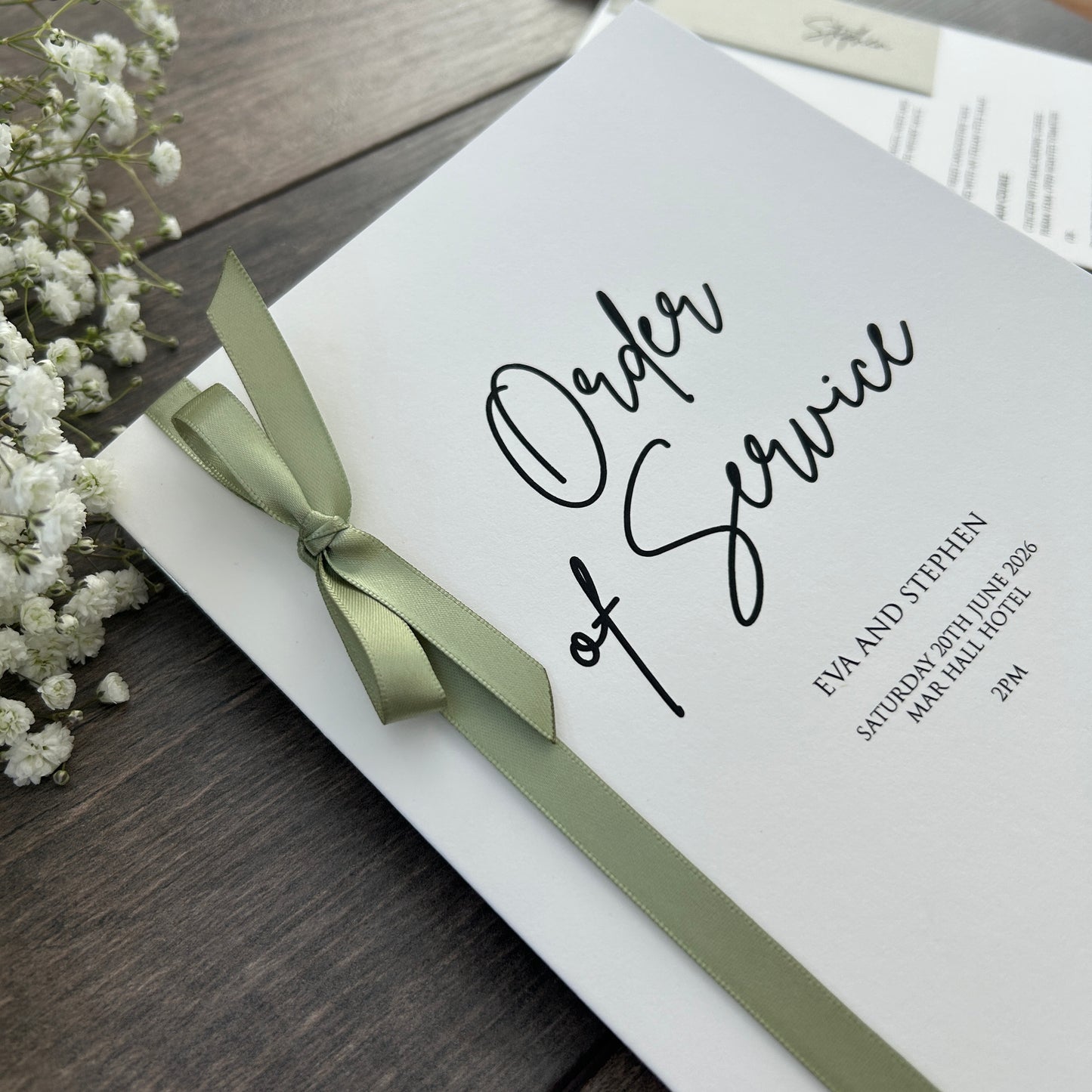 Order of Service Booklet / Style Eva