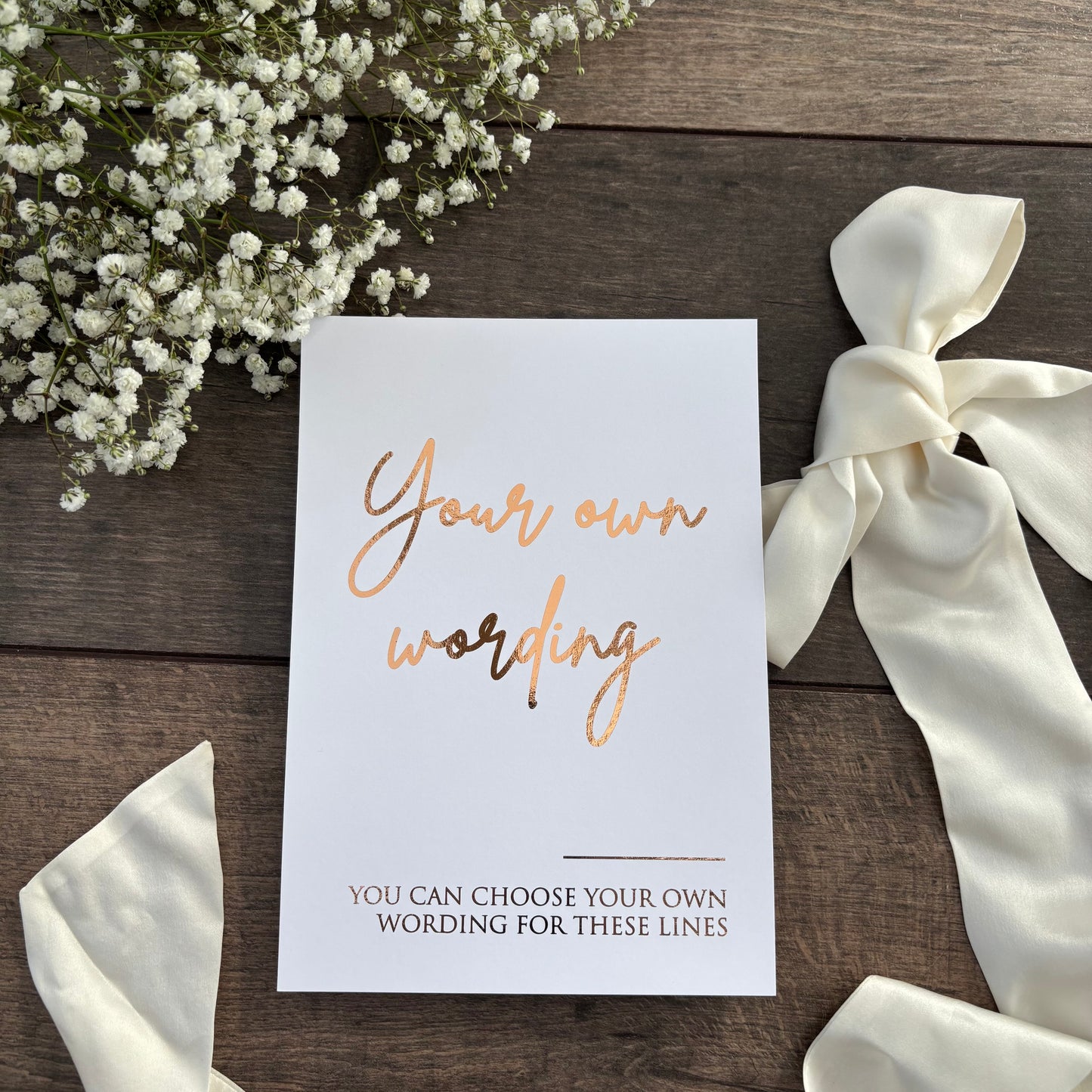 Custom Foiled Wedding Sign - Personalised Wording to Suit Your Day / Style Eva