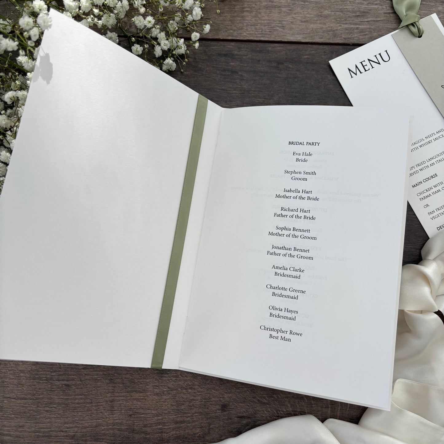 Order of Service Booklet / Style Eva