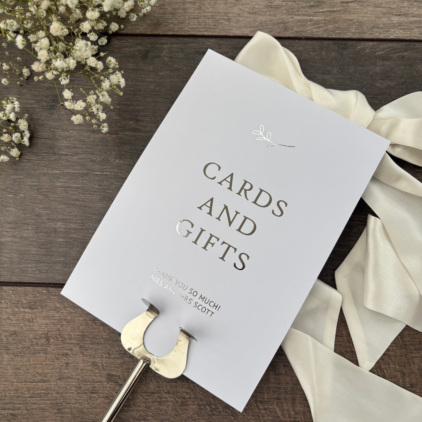 Wedding Cards and Gifts Foiled Sign / Style Grace
