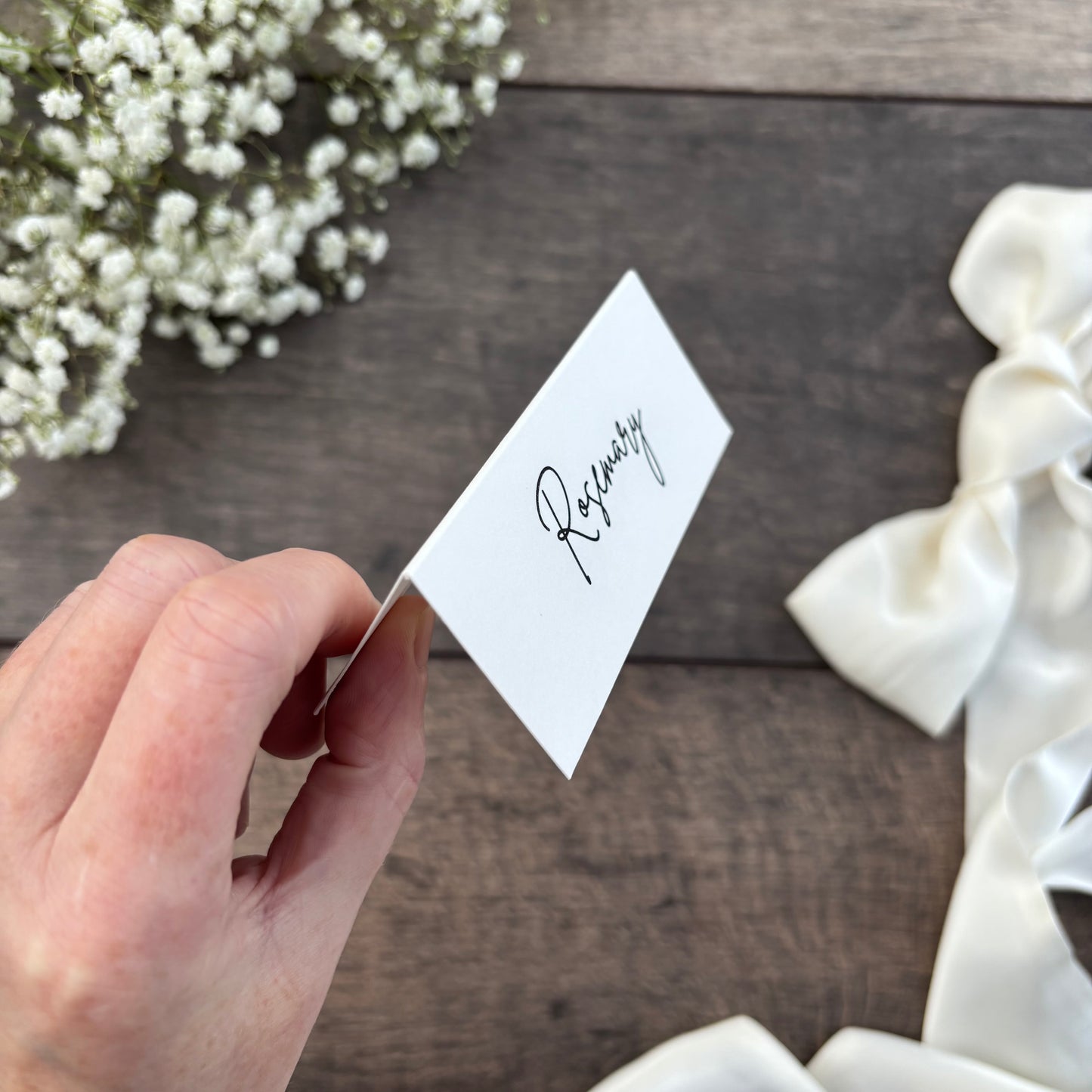 Folded Printed Place Cards – Elegant Wedding Name Cards / Style Eva