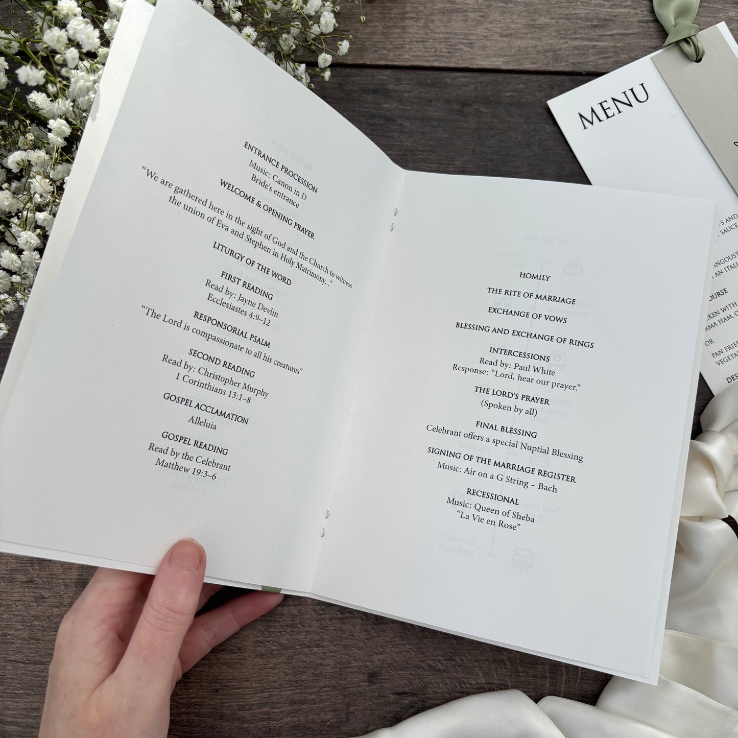 Order of Service Booklet / Style Eva