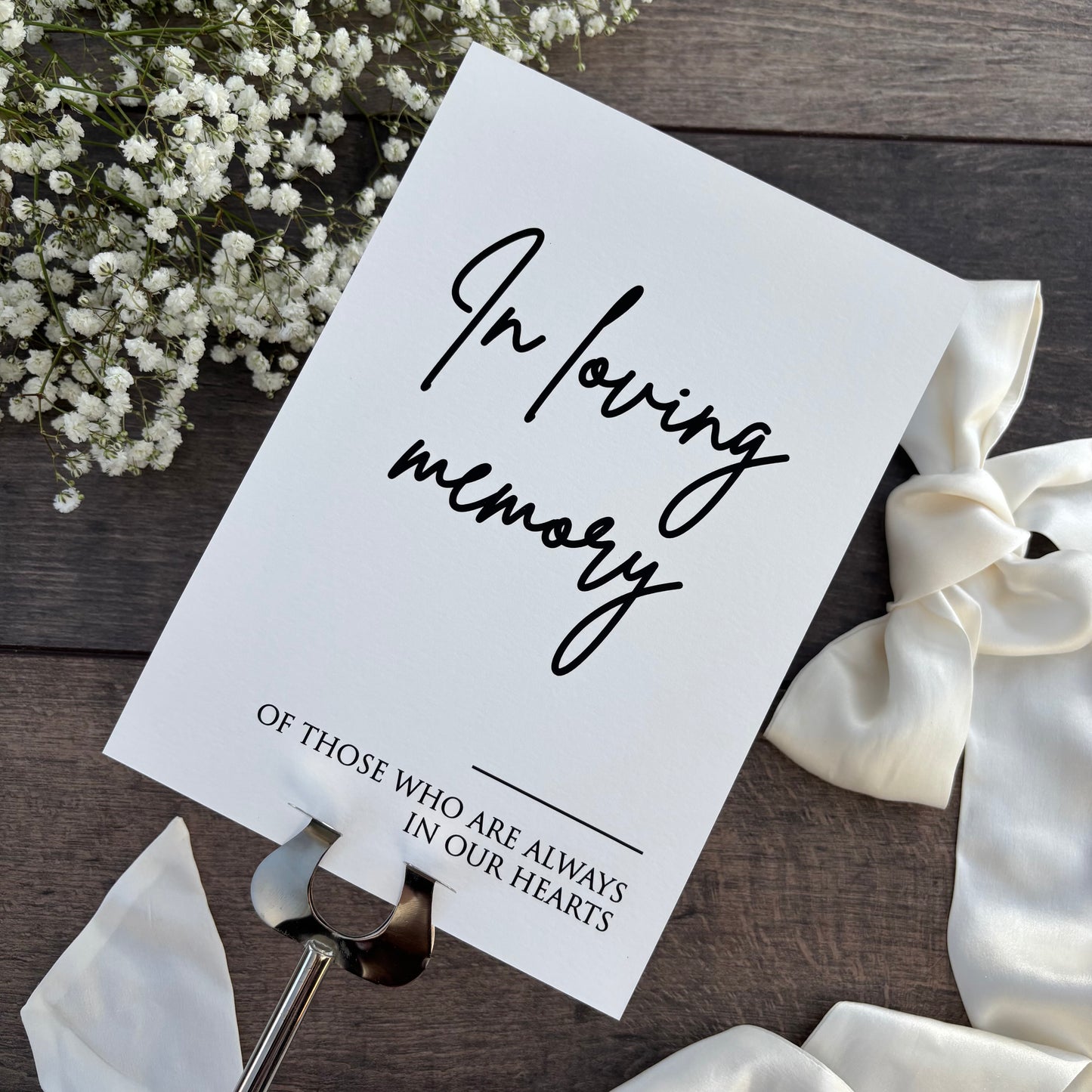 In Loving Memory Wedding Printed Sign - Elegant Memorial Display / Style Eva