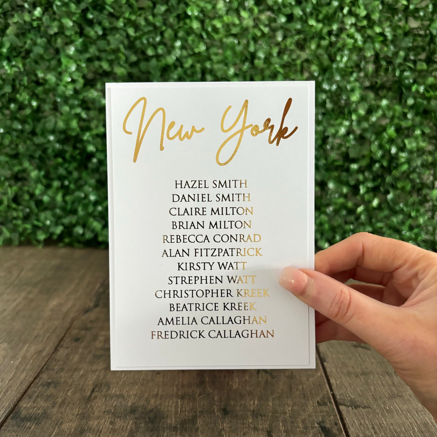EVA - Table Plan Foiled Cards