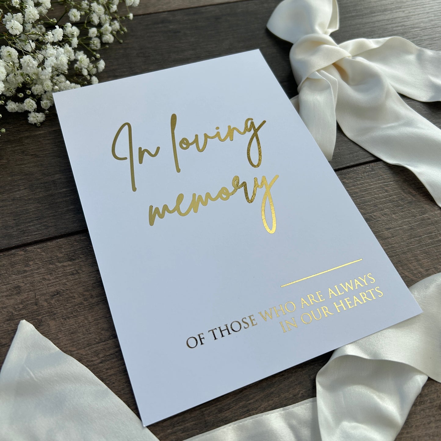 In Loving Memory Wedding Foiled Sign - Elegant Memorial sign / Style Eva