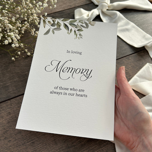 In Loving Memory Wedding Printed Sign - Botanical Memorial Display / Style Fiona