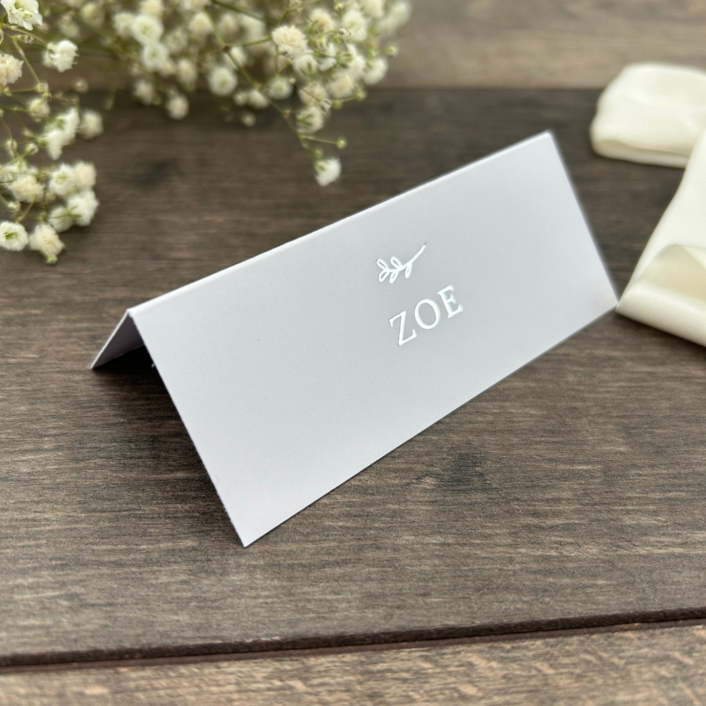 Personalised Foil Folded Place Cards for Weddings / Style Grace