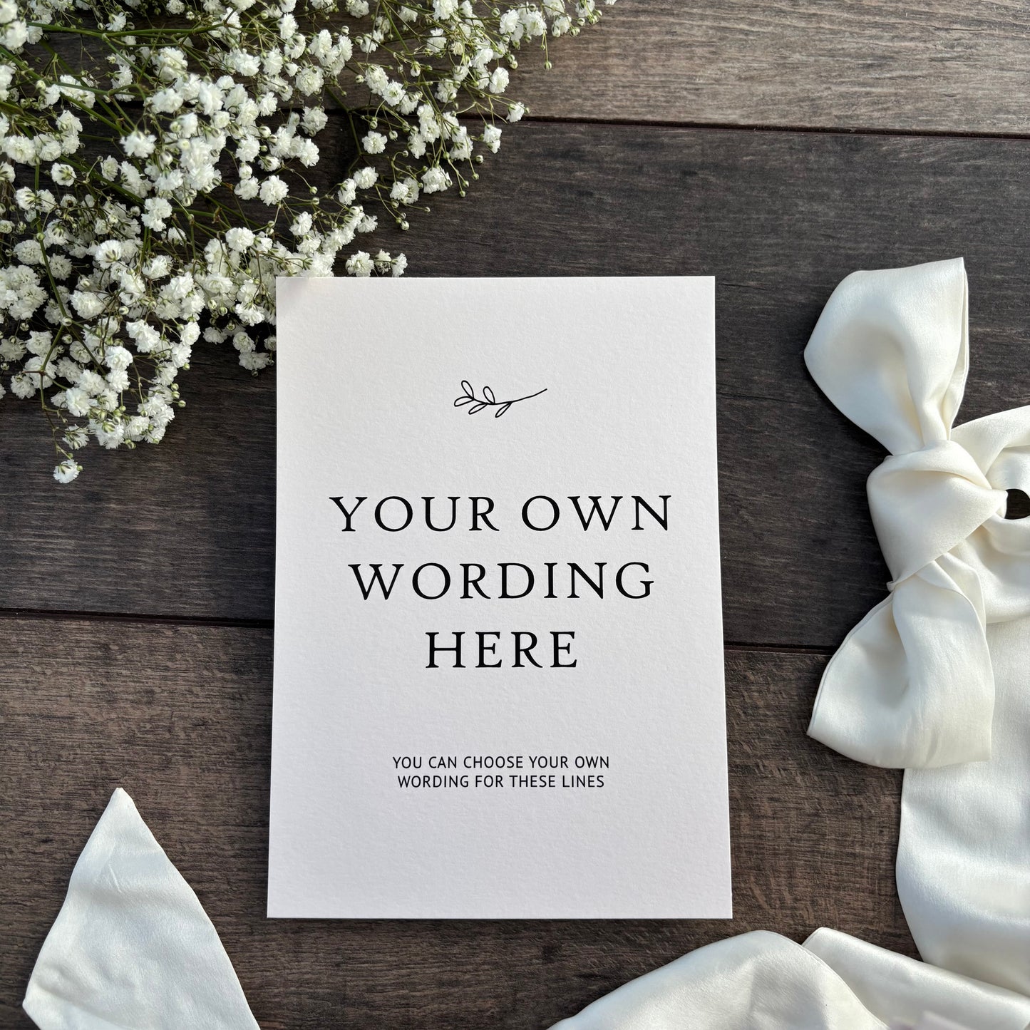 Custom Printed Wedding Sign - Personalised Wording to Suit Your Day / Style Grace