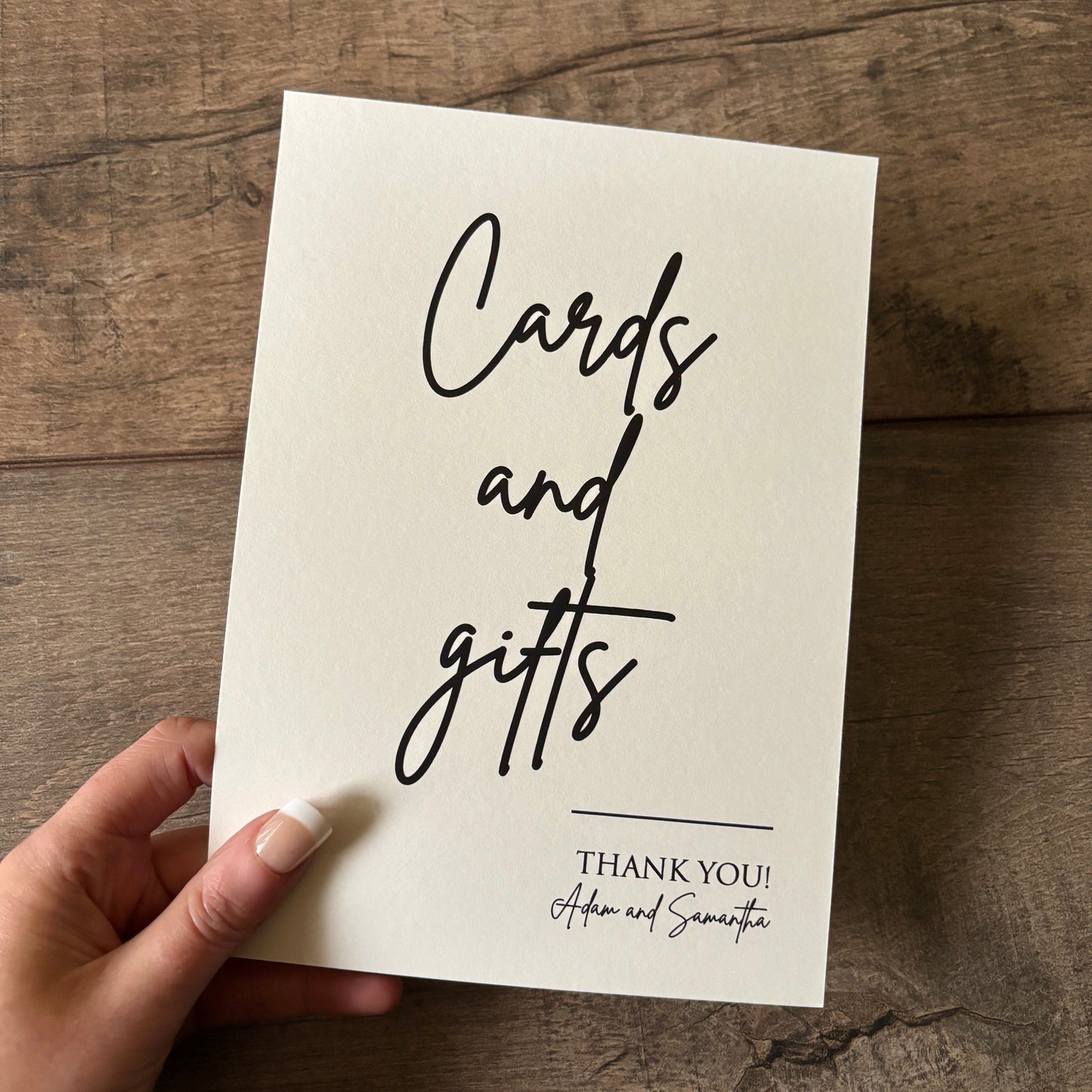 EVA - Cards & Gifts printed sign