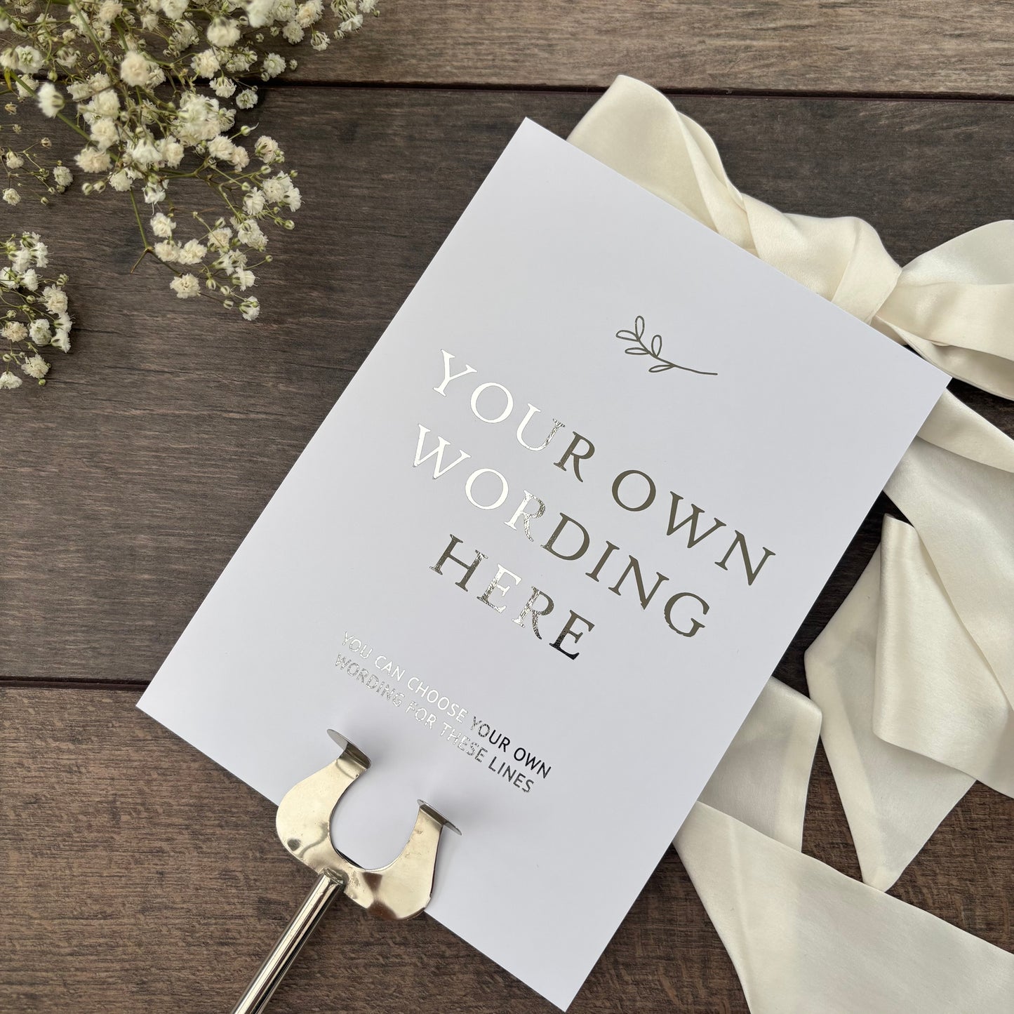 Custom Foiled Wedding Sign - Personalised Wording to Suit Your Day / Style Grace