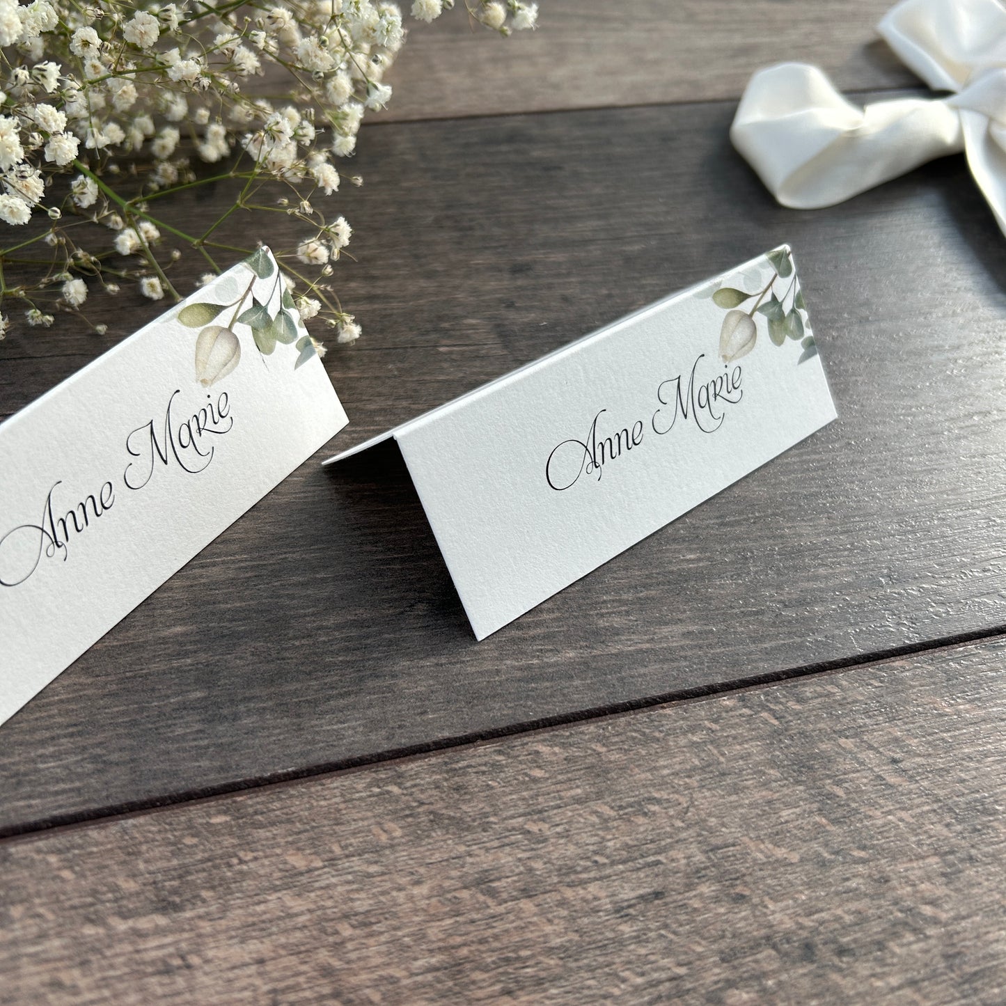 Botanical Folded Printed Place Cards / Style Fiona