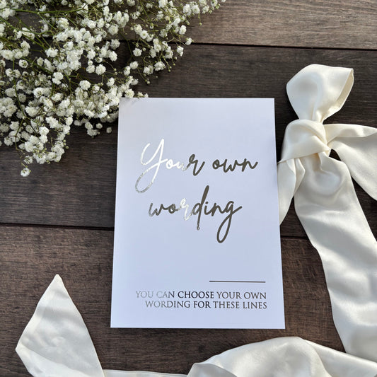 Custom Foiled Wedding Sign - Personalised Wording to Suit Your Day / Style Eva