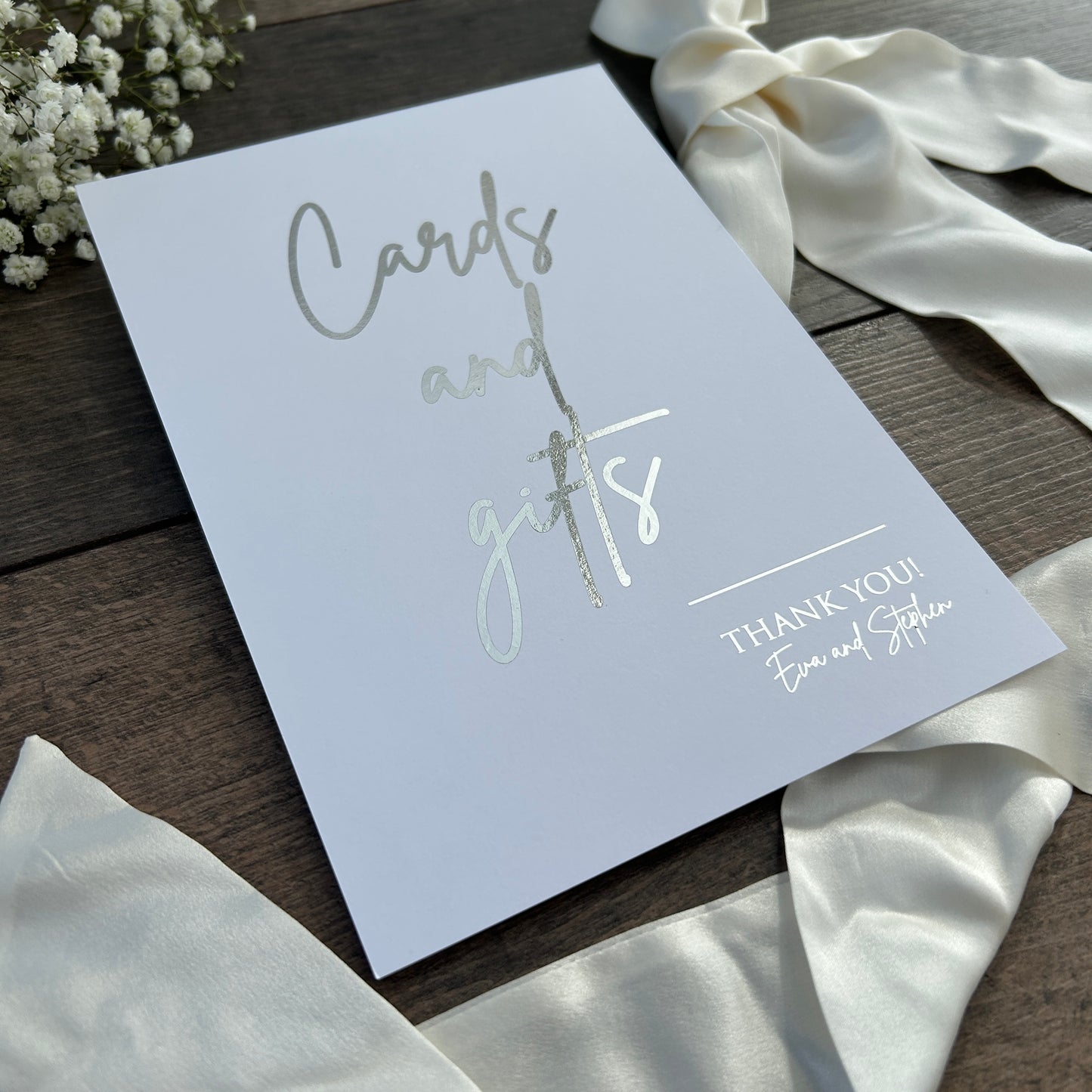 Wedding Cards and Gifts Foiled Sign / Style Eva