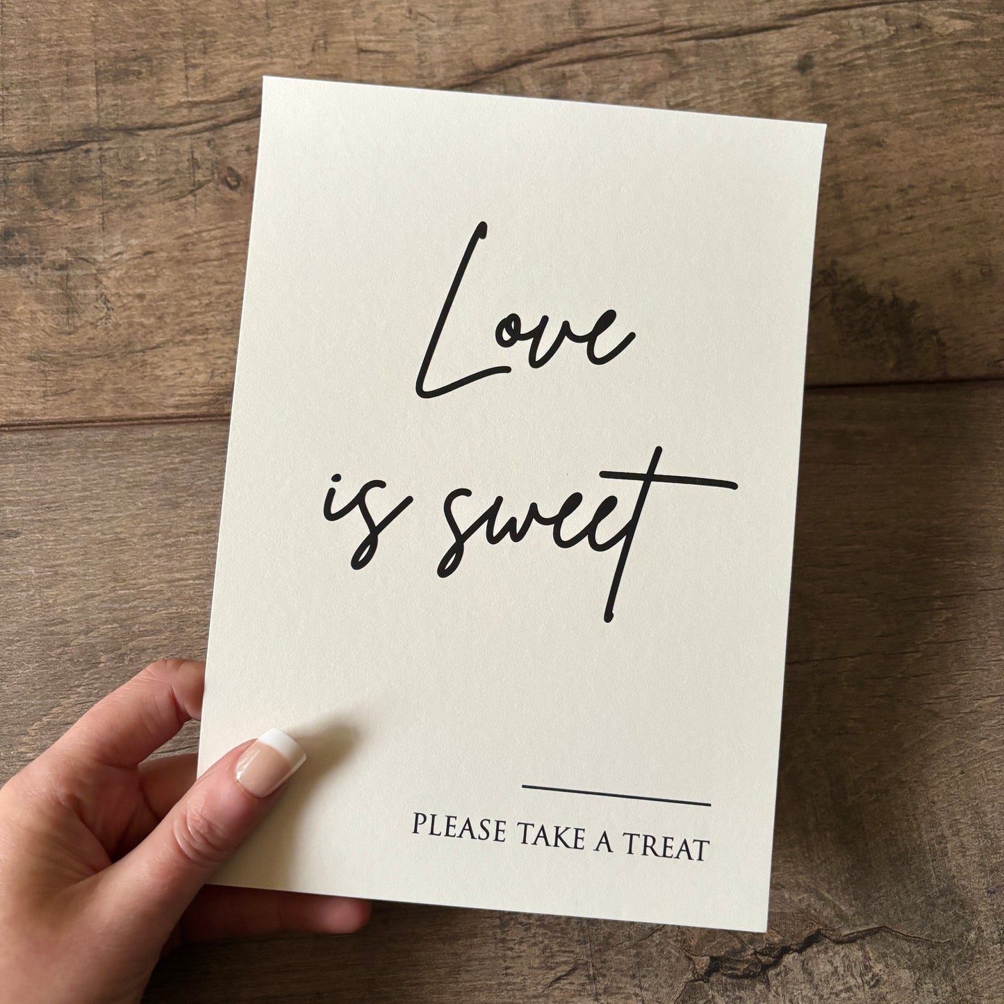 EVA - Love is sweet printed sign