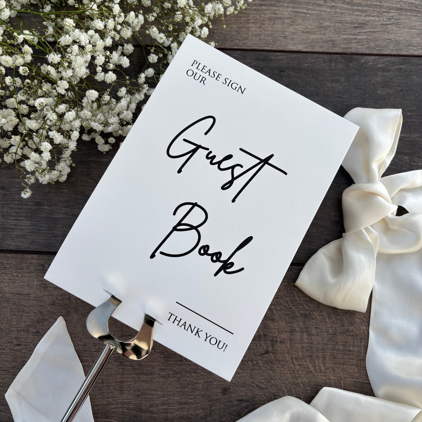 Please Sign Our Guest Book Wedding Printed Sign / Style Eva