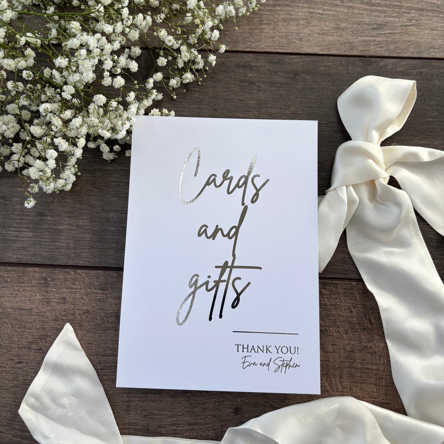 Wedding Cards and Gifts Foiled Sign / Style Eva