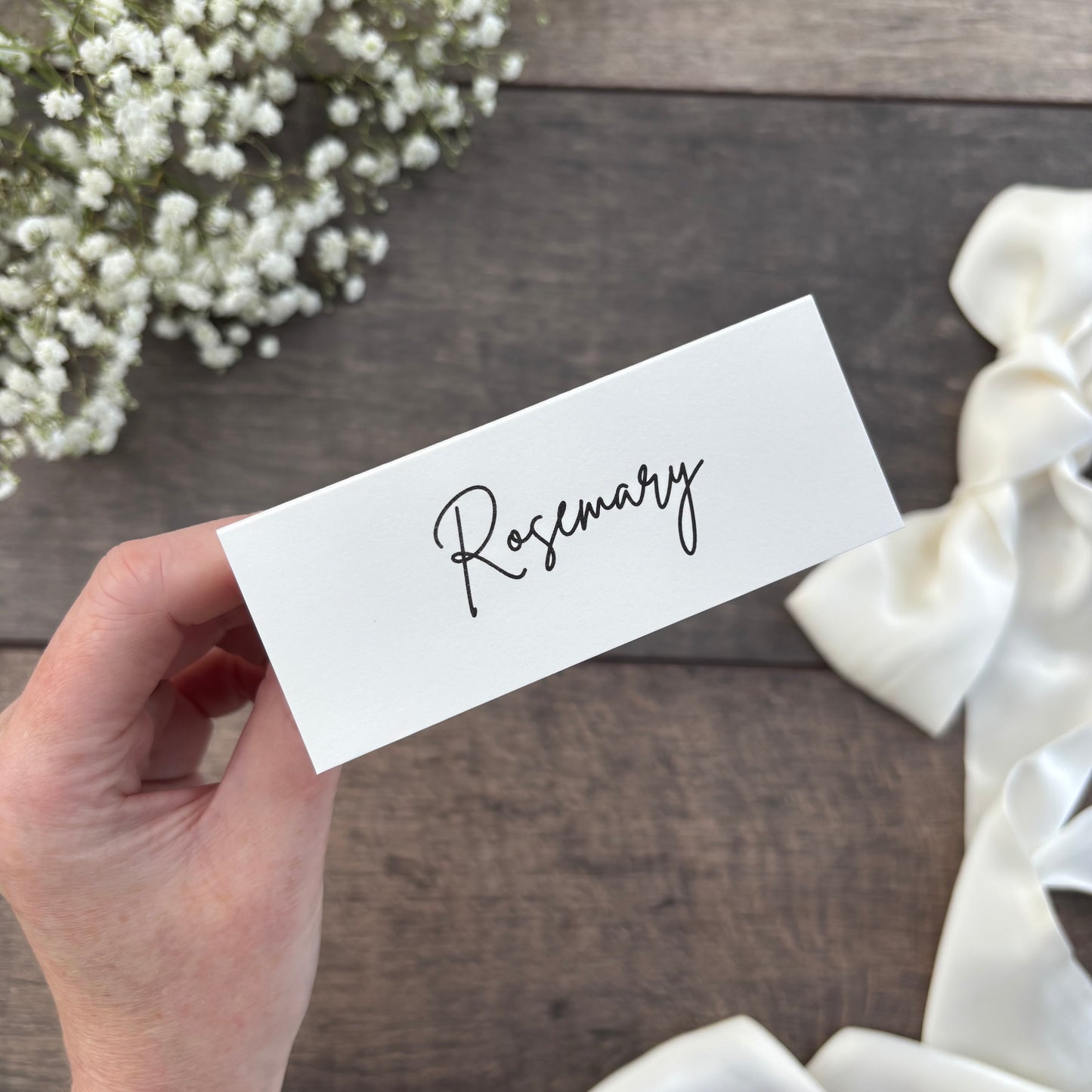 Folded Printed Place Cards – Elegant Wedding Name Cards / Style Eva