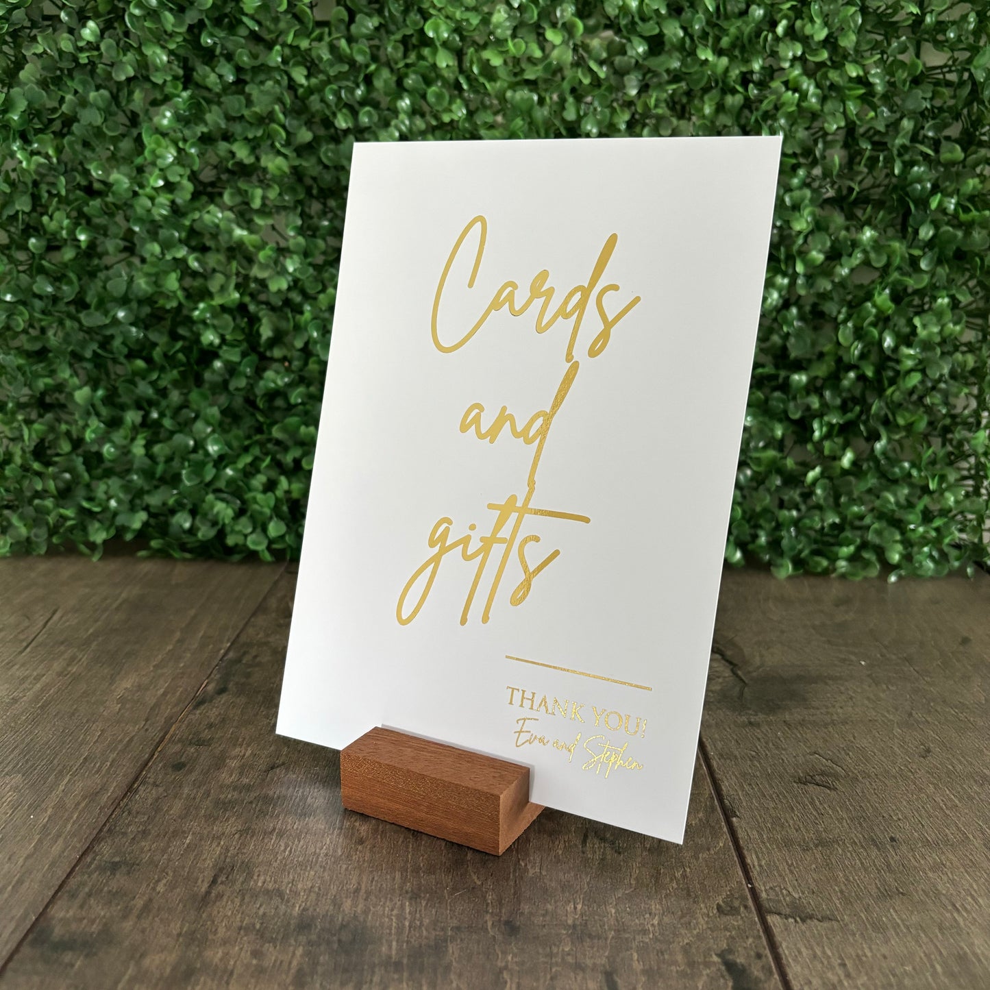 EVA - Cards & Gifts foiled sign