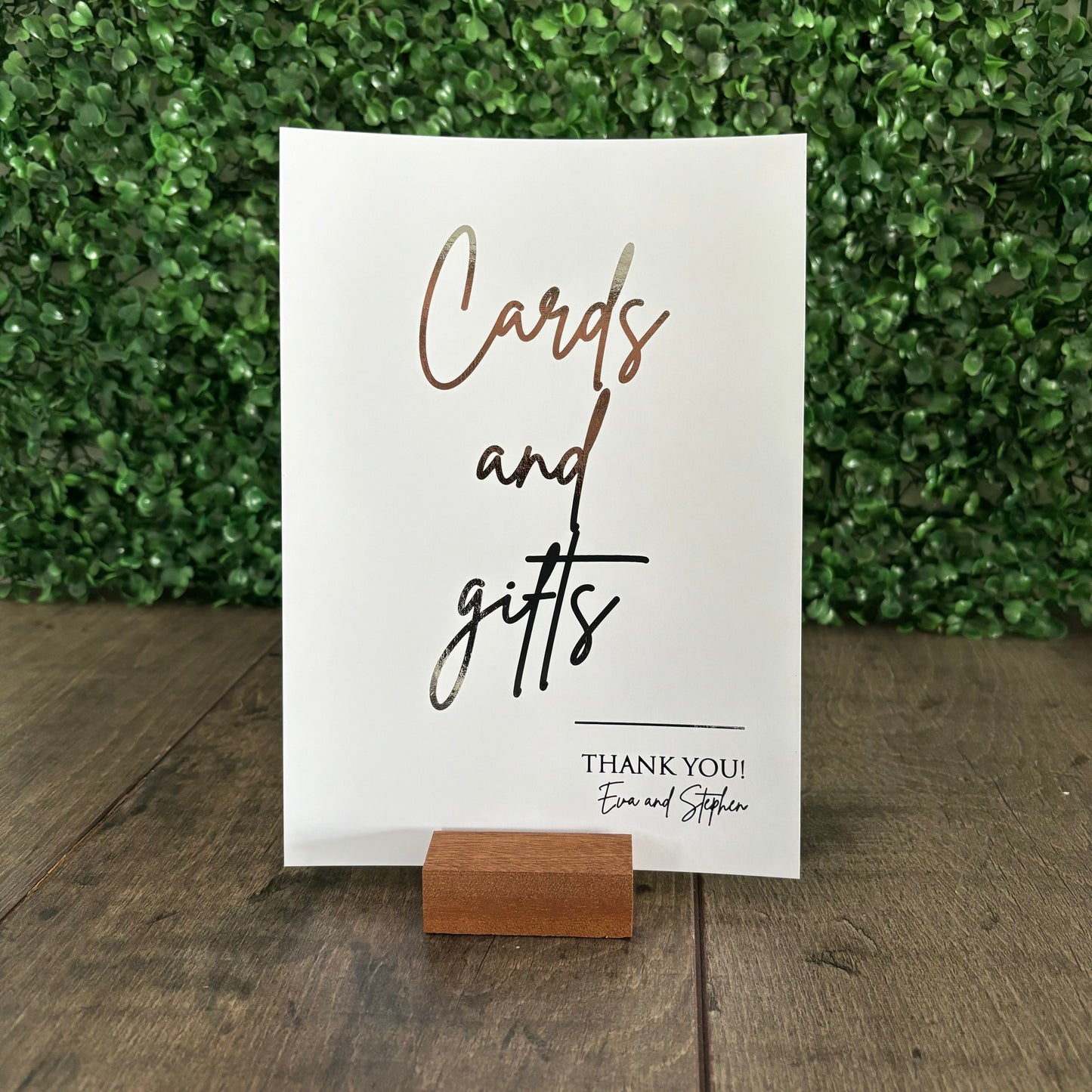 EVA - Cards & Gifts foiled sign