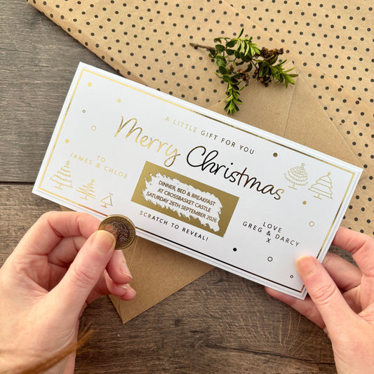 Christmas Scratch & Reveal Gift Card / Personalised Card to Reveal Gift or Voucher