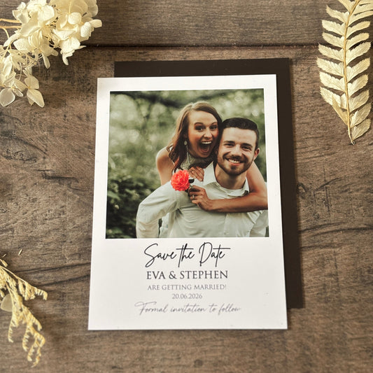 Eva Magnetic Save the Date front and back