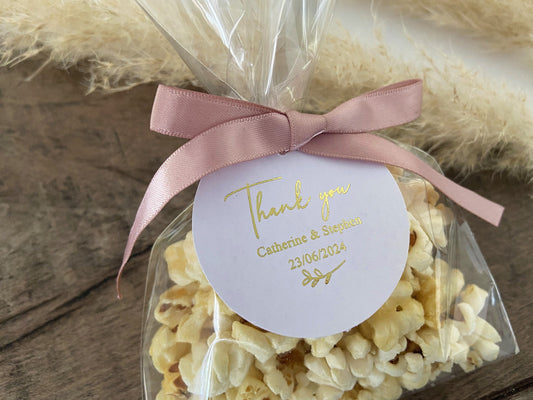 Foilage circular personalised thank you foiled tags