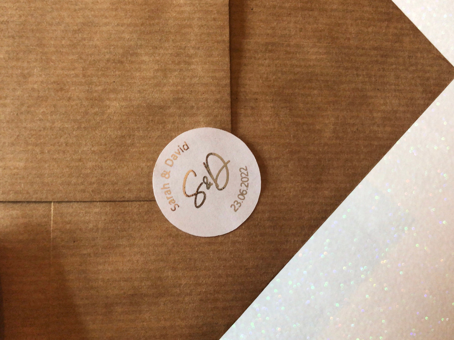 Handwriting font personalised foiled stickers