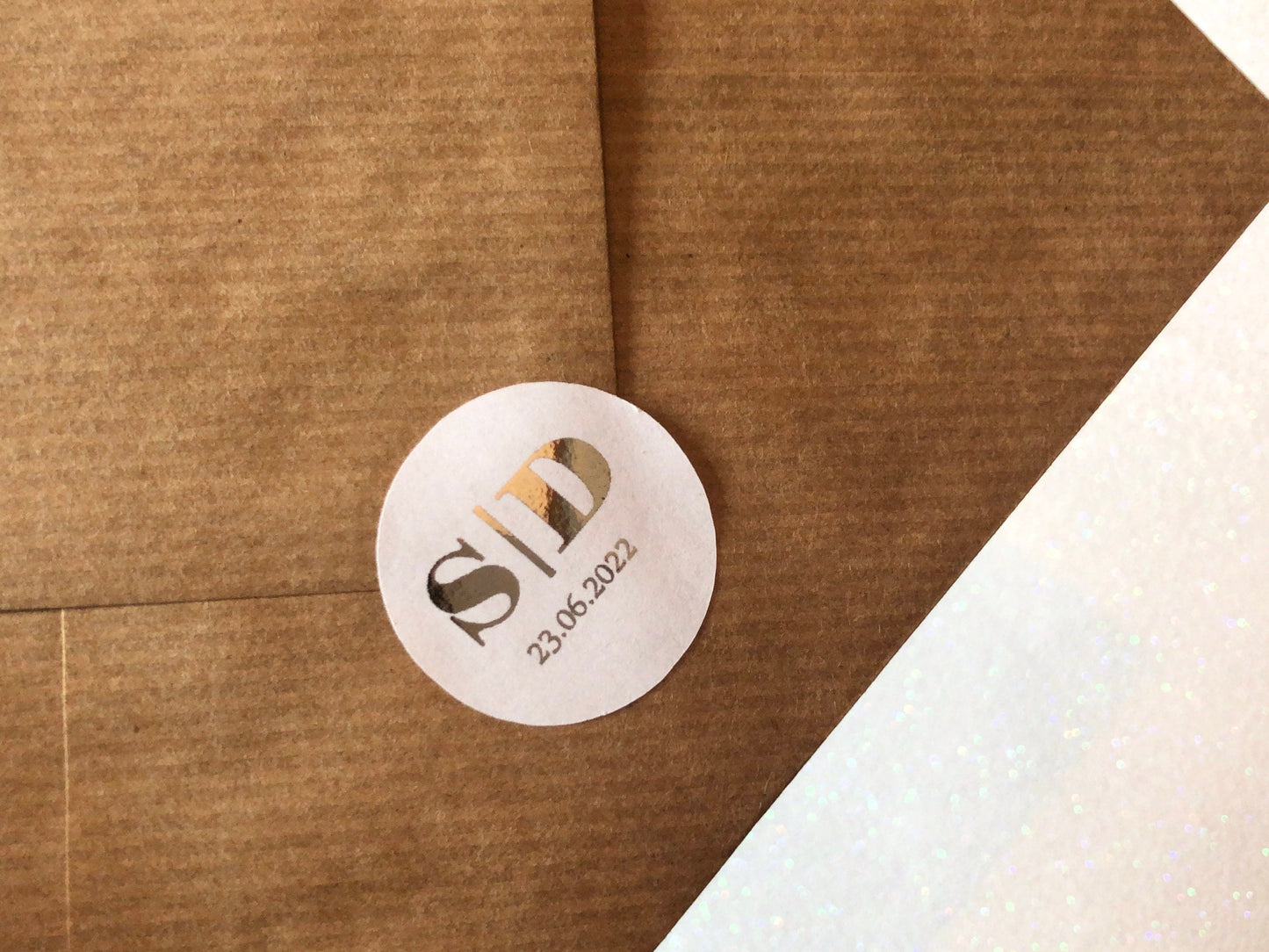 Bold font personalised foiled stickers