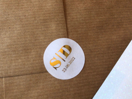 Bold font personalised foiled stickers