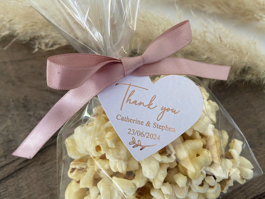 Foliage heart personalised foiled thank you tags