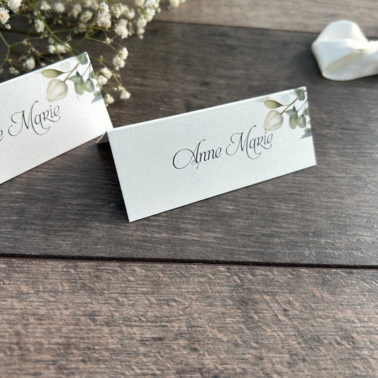 Botanical Folded Printed Place Cards  / Style Fiona