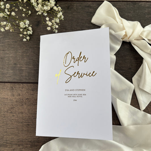 Order of Service Booklet  / Style Eva Foiled