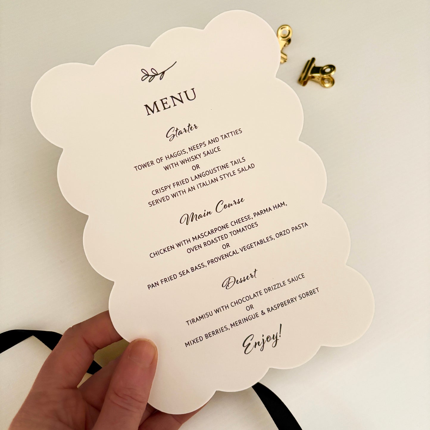 Grace Wavy Menu Card