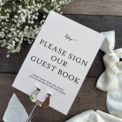Please Sign Our Guest Book Wedding Printed Sign  / Style Grace