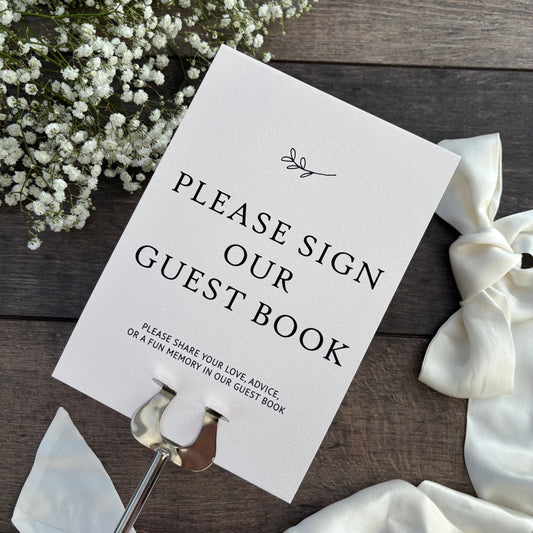 Please Sign Our Guest Book Wedding Printed Sign  / Style Grace
