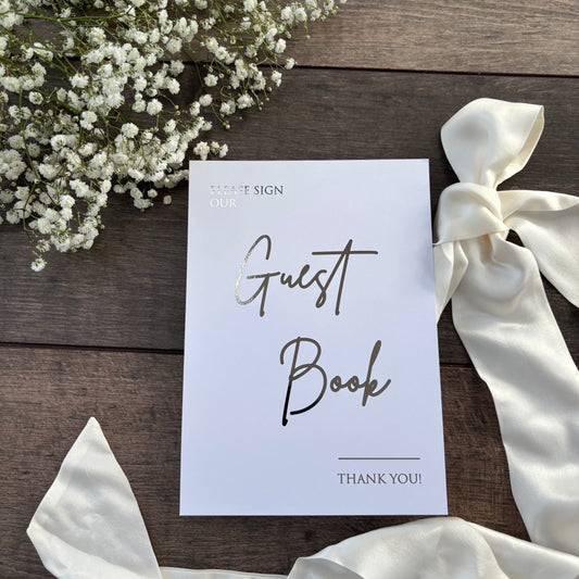 Please Sign Our Guest Book Wedding Foiled Sign / Style Eva