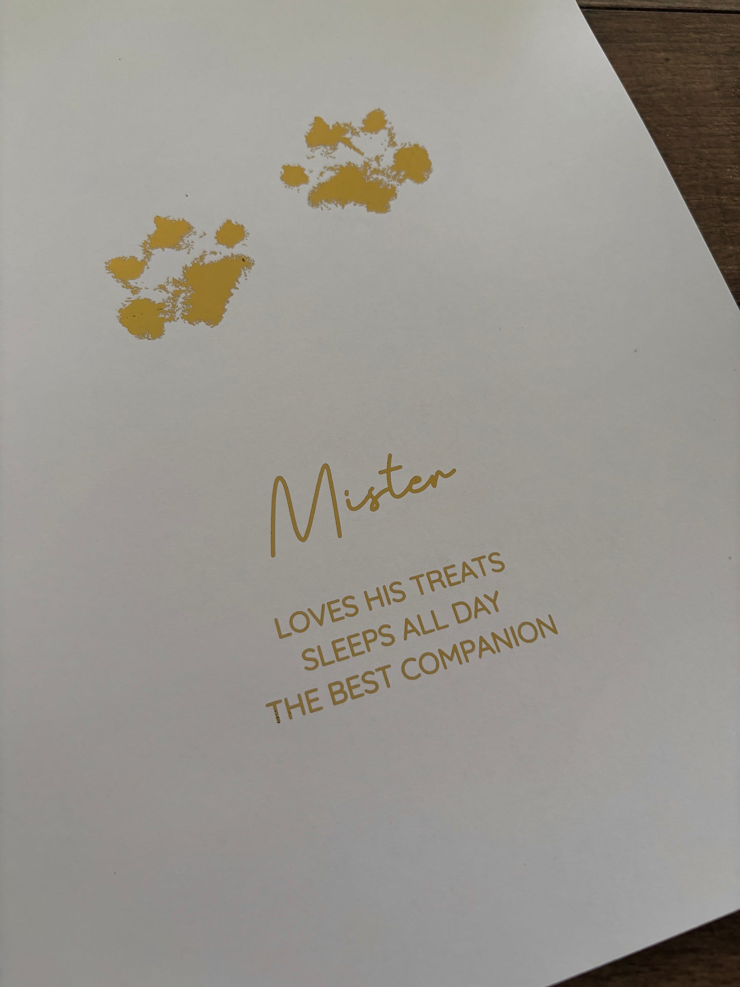 Personalised Pet Dog Paw Foiled Print / Wall Art