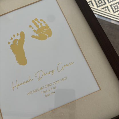 Personalised Baby Hand & Footprint Foiled Print