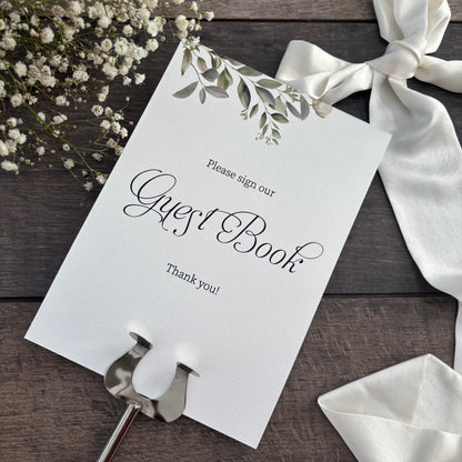 Please Sign Our Guest Book Wedding Printed Sign Botanical  / Style Fiona