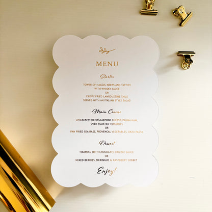 Grace Foiled Wavy Menu Card *COMING SOON*