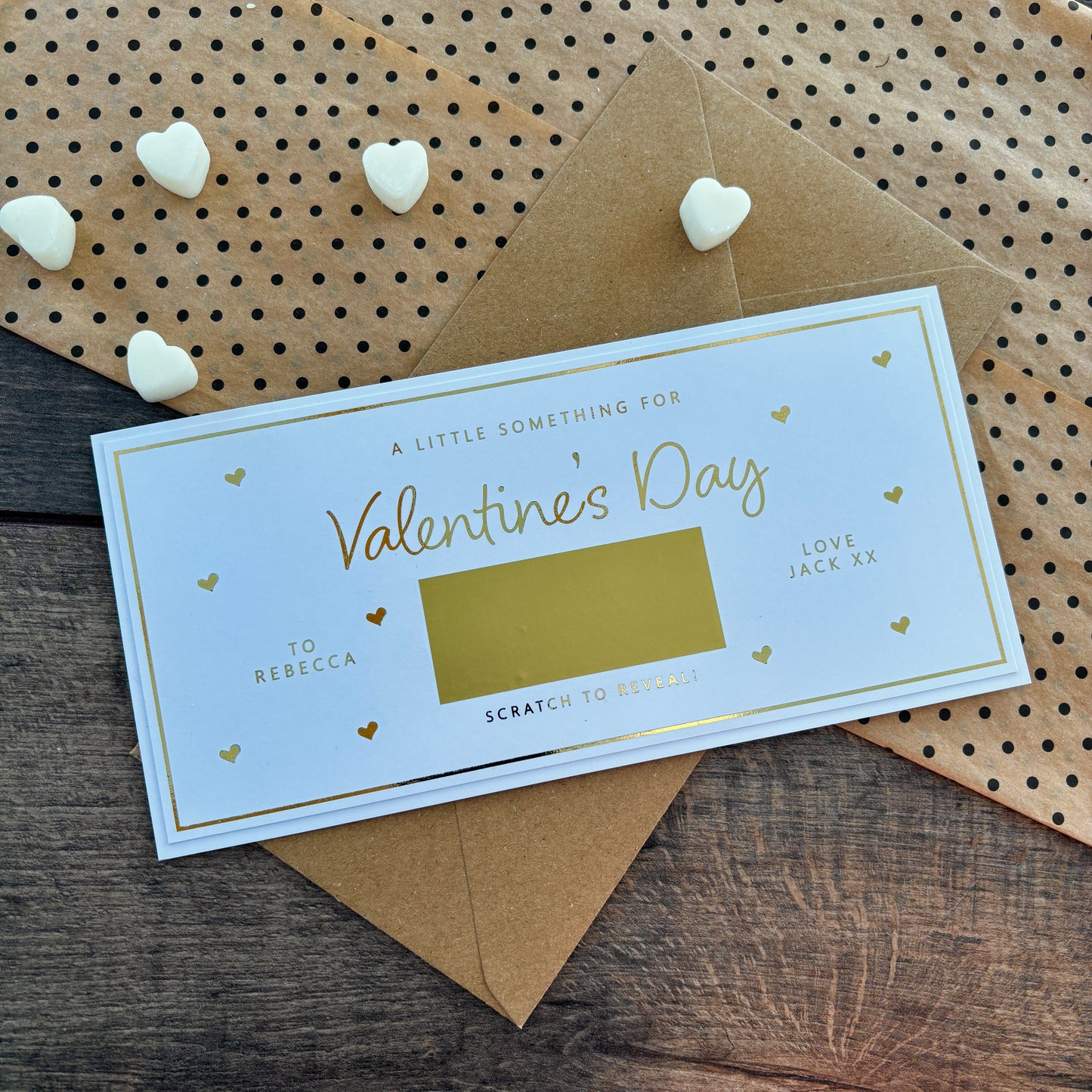 'A little something for Valentine's Day' reveal card