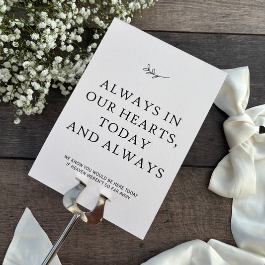 In Loving Memory Wedding Printed Sign - Memorial Display / Style Grace