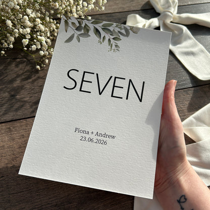 Wedding Table Numbers Printed Botanical Sign / Style Fiona