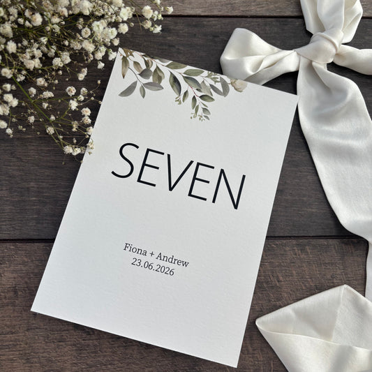 Wedding Table Numbers Printed Botanical Sign / Style Fiona