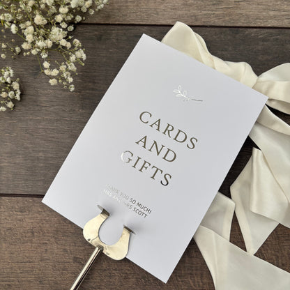 Wedding Cards and Gifts Foiled Sign / Style Grace