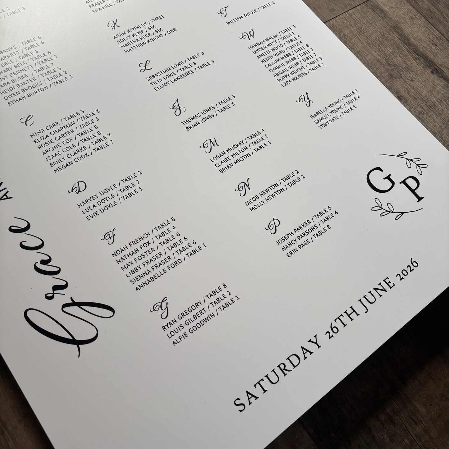 Table Plan / Style Grace